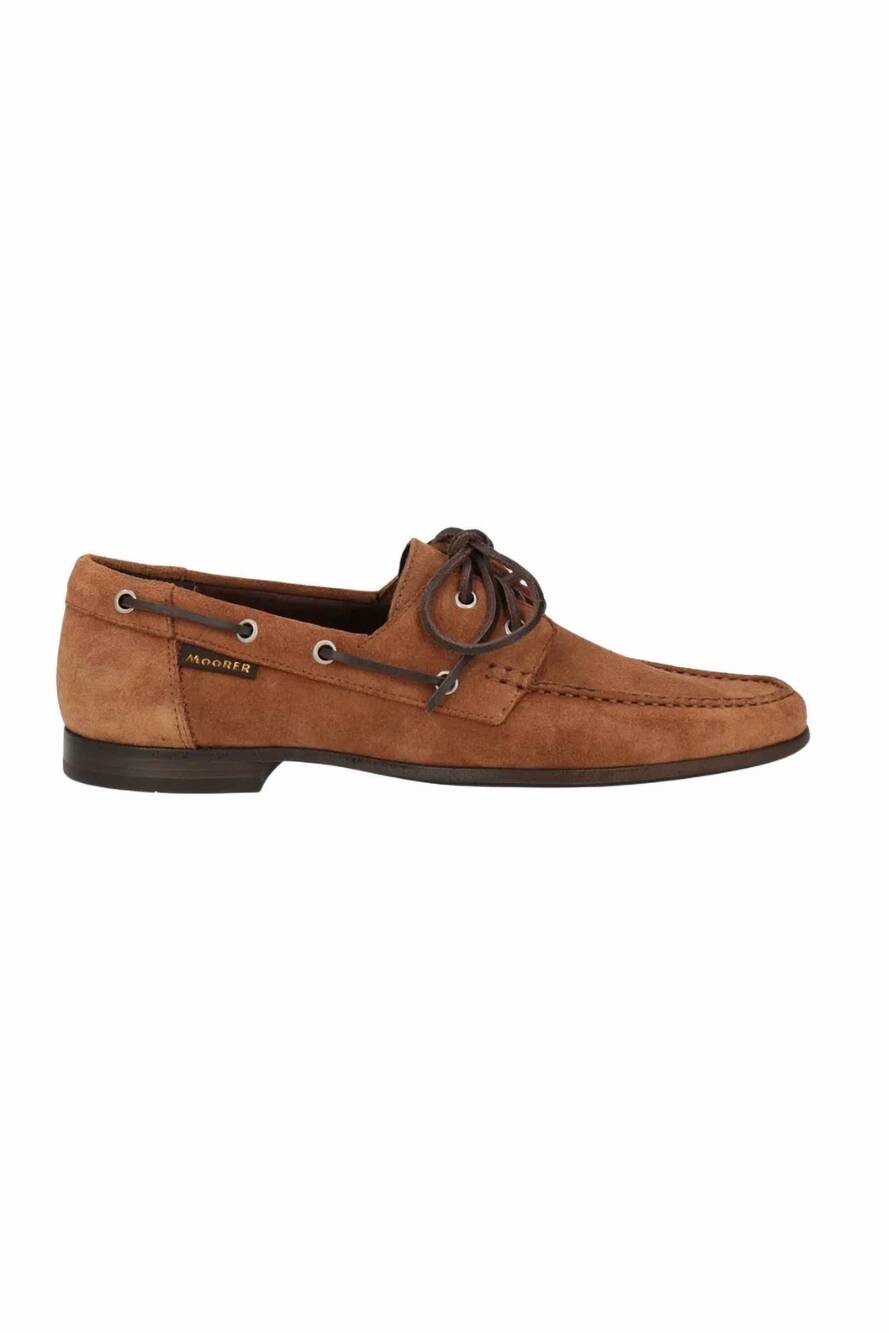NEW MOORER men's suede lace up loafer in rovere